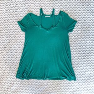 Cold Shoulder Shirt Dress Bikini Cover Up Small